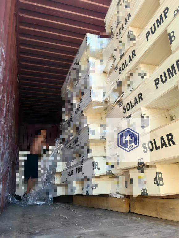 Shipment has been made of a 20feet container of solar pumps
